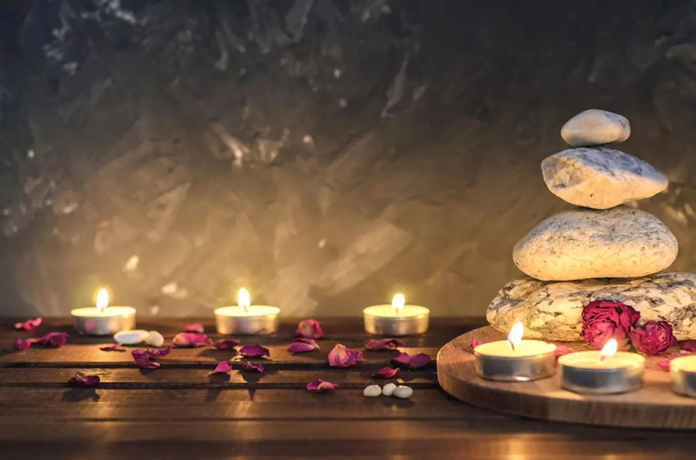 Spa ambiance with candles